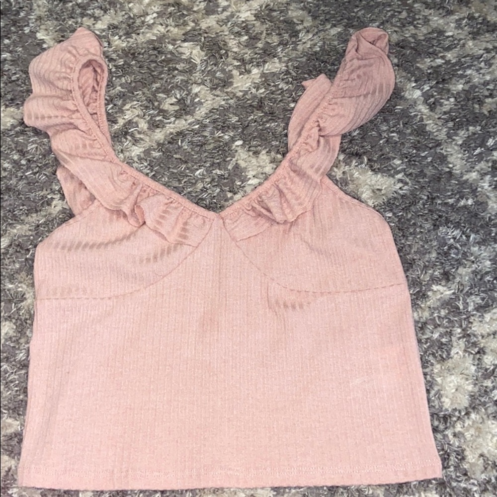 pink cropped tank